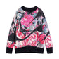 Maglione A Girocollo Donna Desigual Collaborazione M. C. Lacroix, Motivo floreale, Fit oversize, Maglia grossa, Poliestere riciclato Jardim 26WWJF05