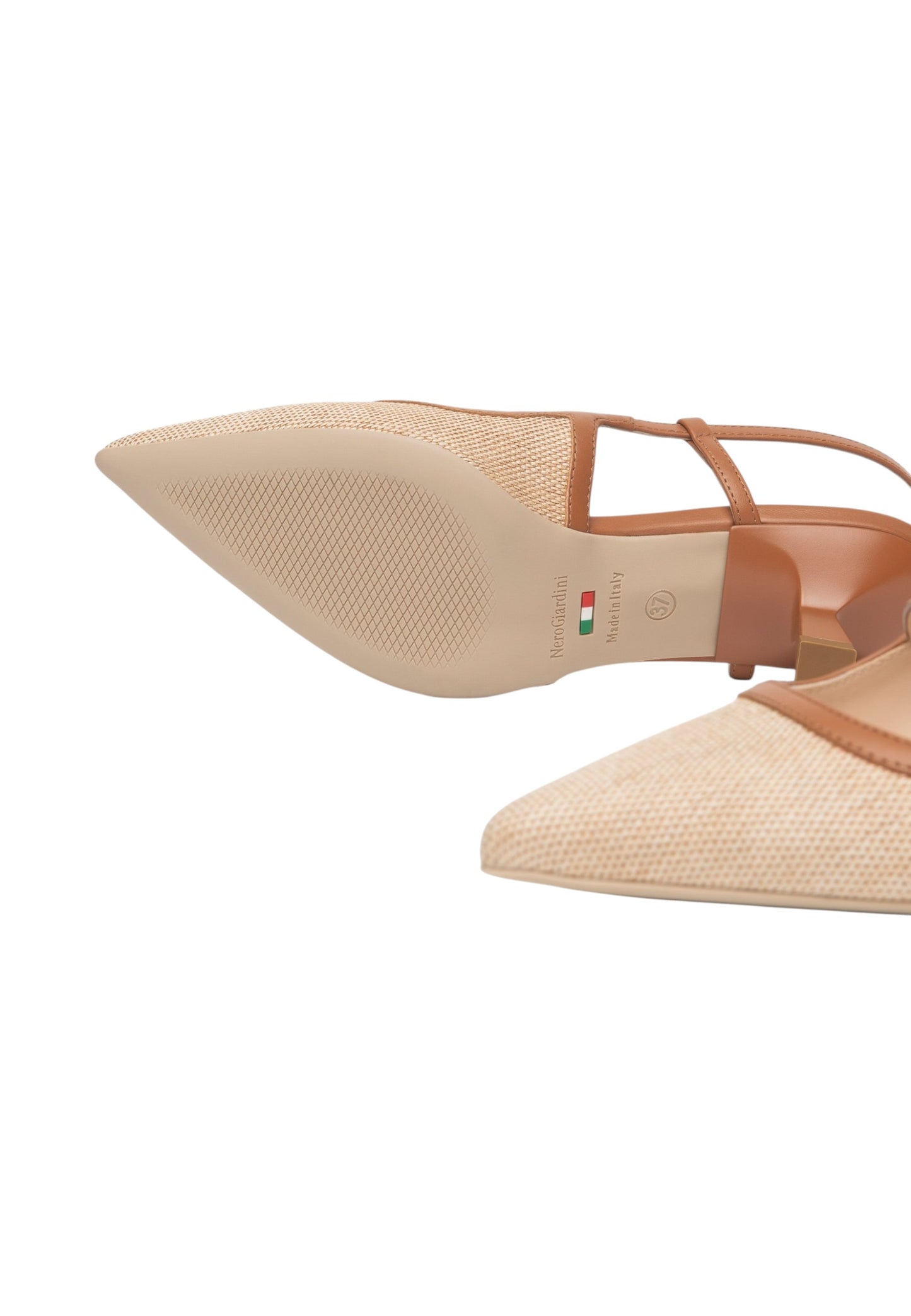 Sling Back  Donna Nero Giardini Effetto Paglia  E615471D