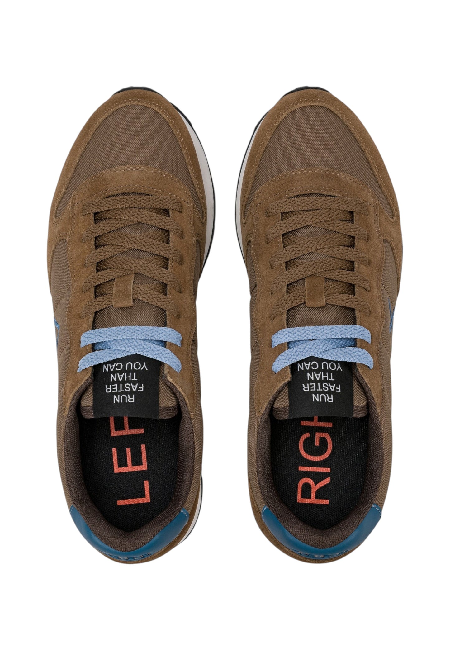 Sneakers Basse Uomo Sun68 Stile Running, Logo Ricamato, Nylon E Suede Tom Solid Z46101
