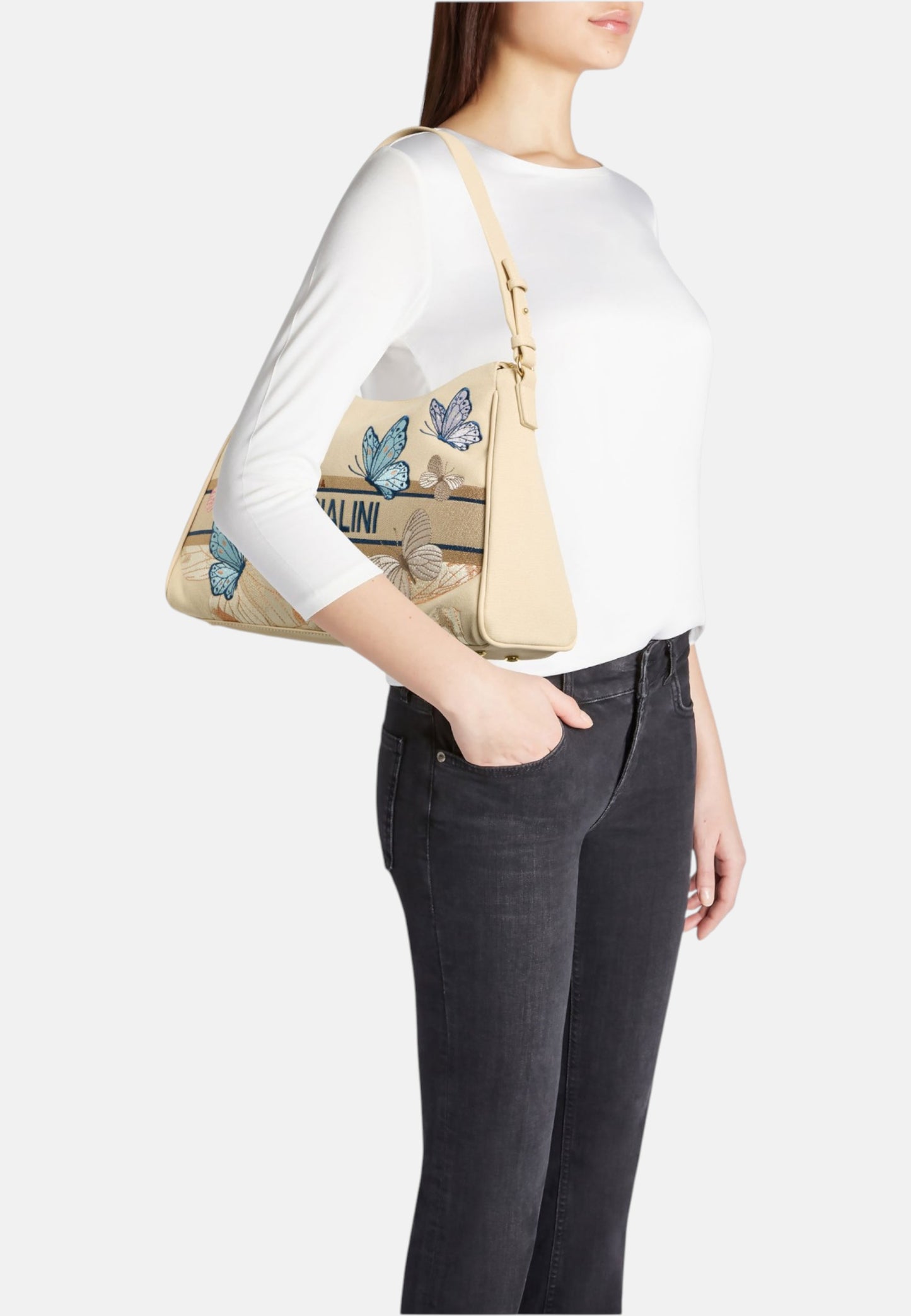 Borsa A Spalla Donna Braccialini In Tessuto Con Ricami Esclusivi Jacquard B19062TY