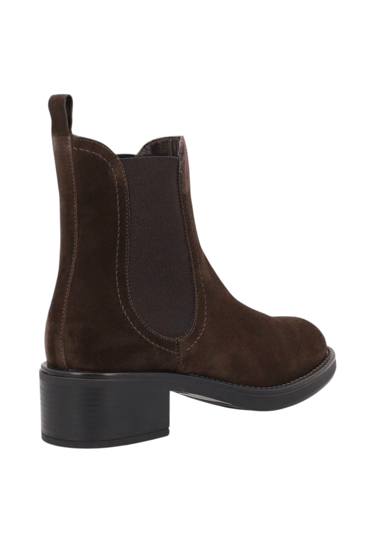 Stivaletti Chelsea Donna Frau Pelle scamosciata, Elastici laterali, Tacco largo Waxy A82C5