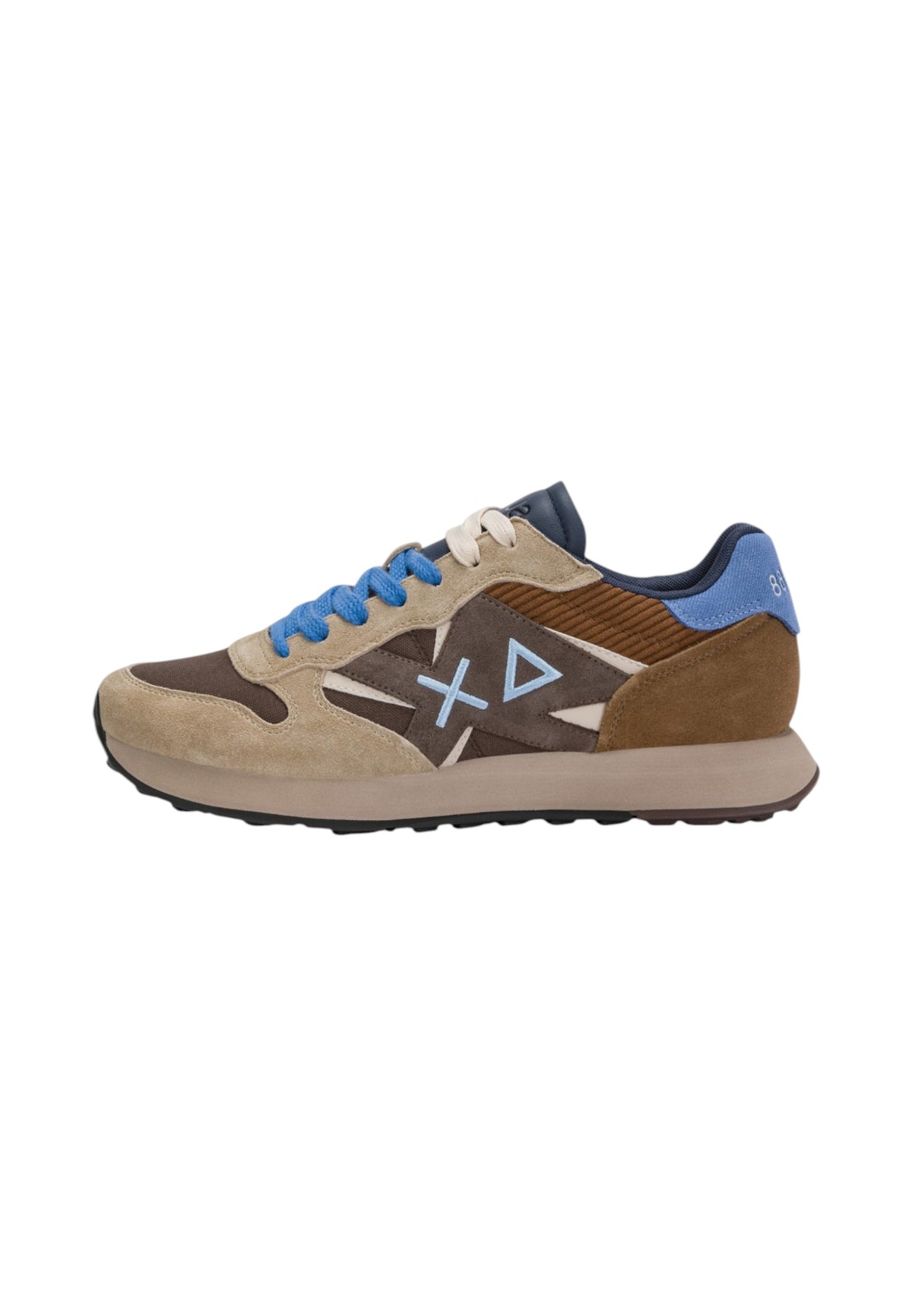 Sneakers Basse Uomo Sun68 Stile Running, Nylon E Suede, Maxi Logo Jaki Winter Z46125