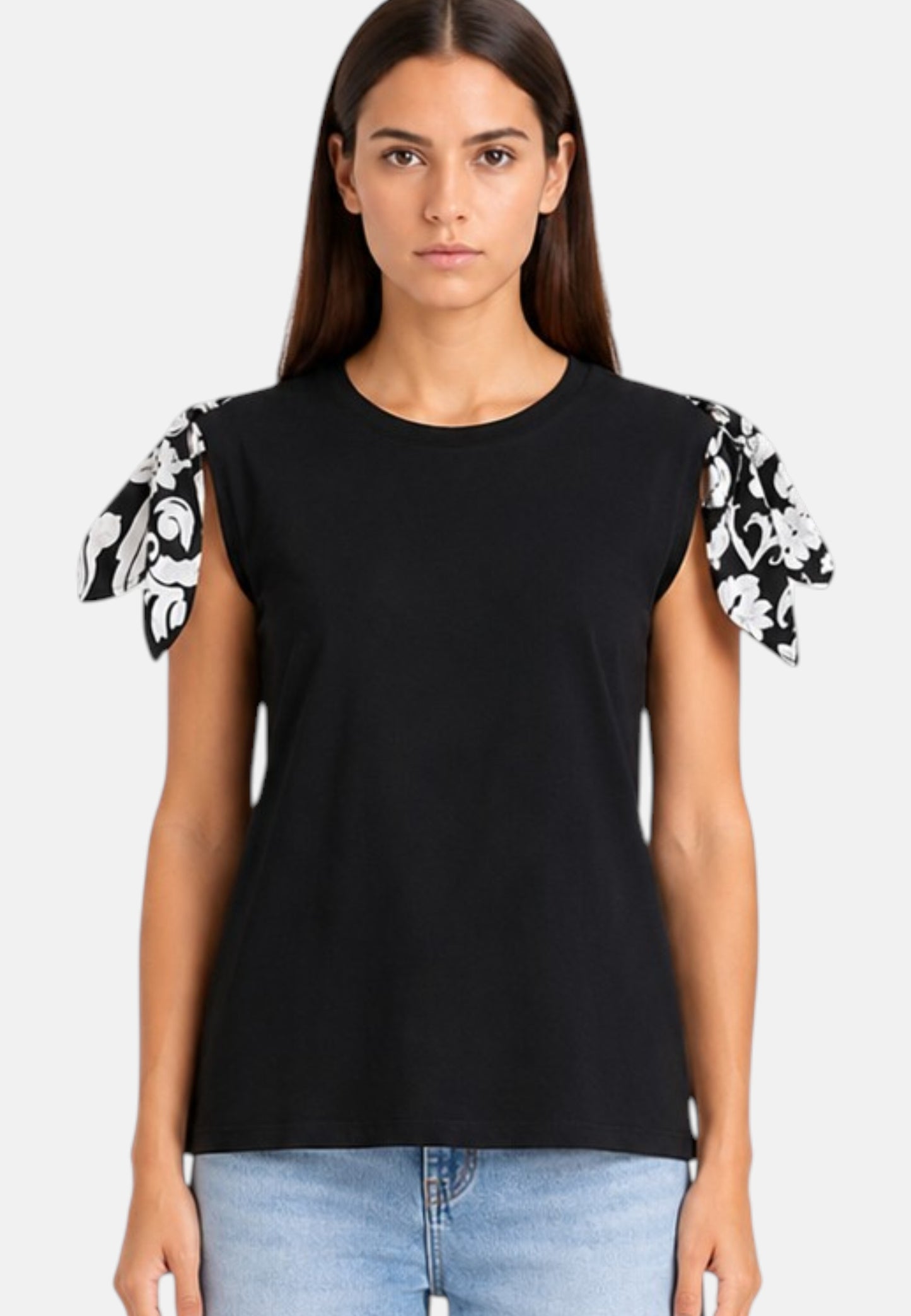 T-Shirt Manica Corta Donna Liu Jo Black & White Arabo Pp Linea 3.0 WA6201J6308