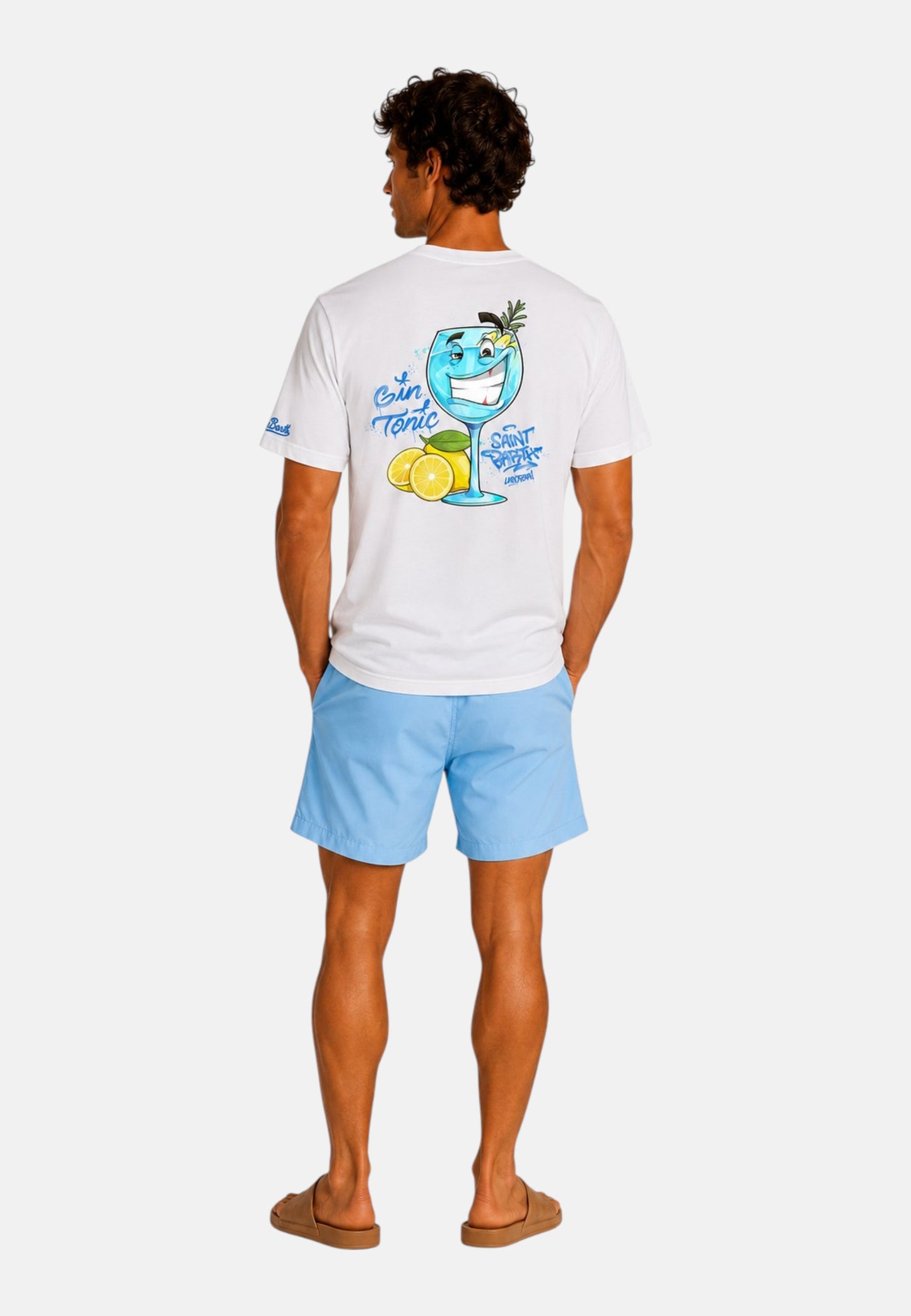 T-Shirt Manica Corta Uomo Mc2 Saint Barth Stampa/Ricamo Fronte E Retro Cpt Gin Tonic Portland PRL0002