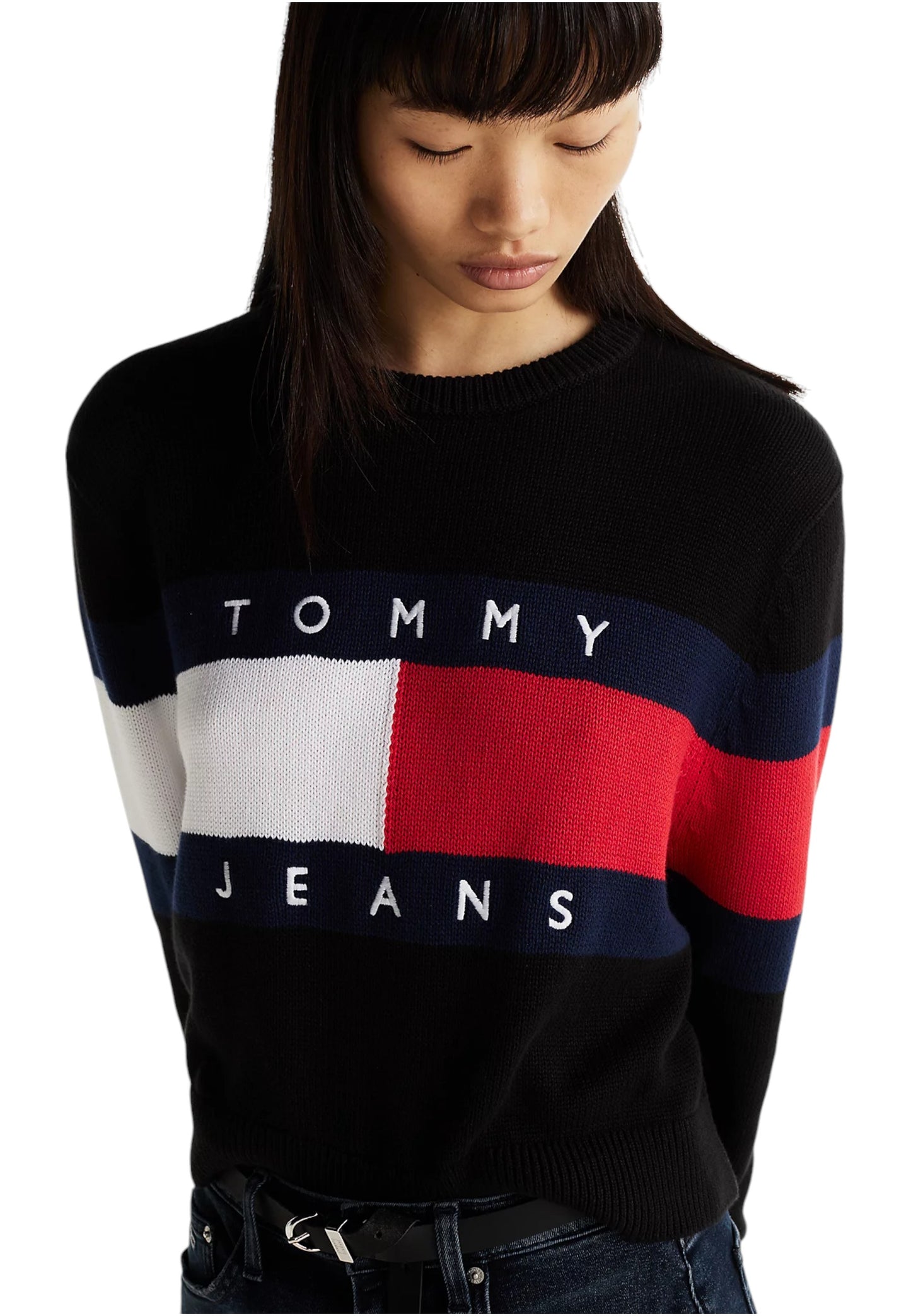 Maglia A Girocollo Donna Tommy Jeans  Tjw Center Flag