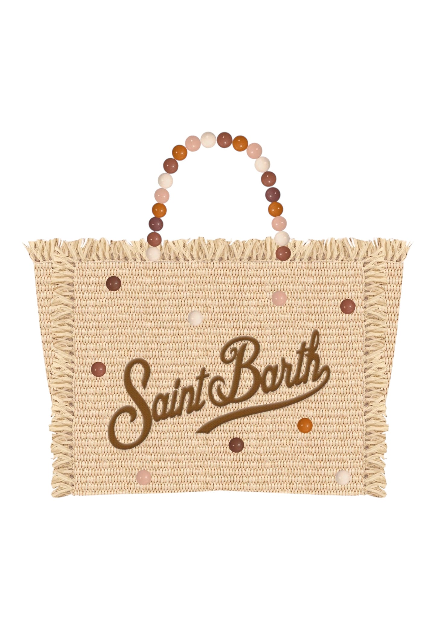 Borsa A Mano Donna Mc2 Saint Barth Wood Beads Vanity Mini Straw N VAMI009
