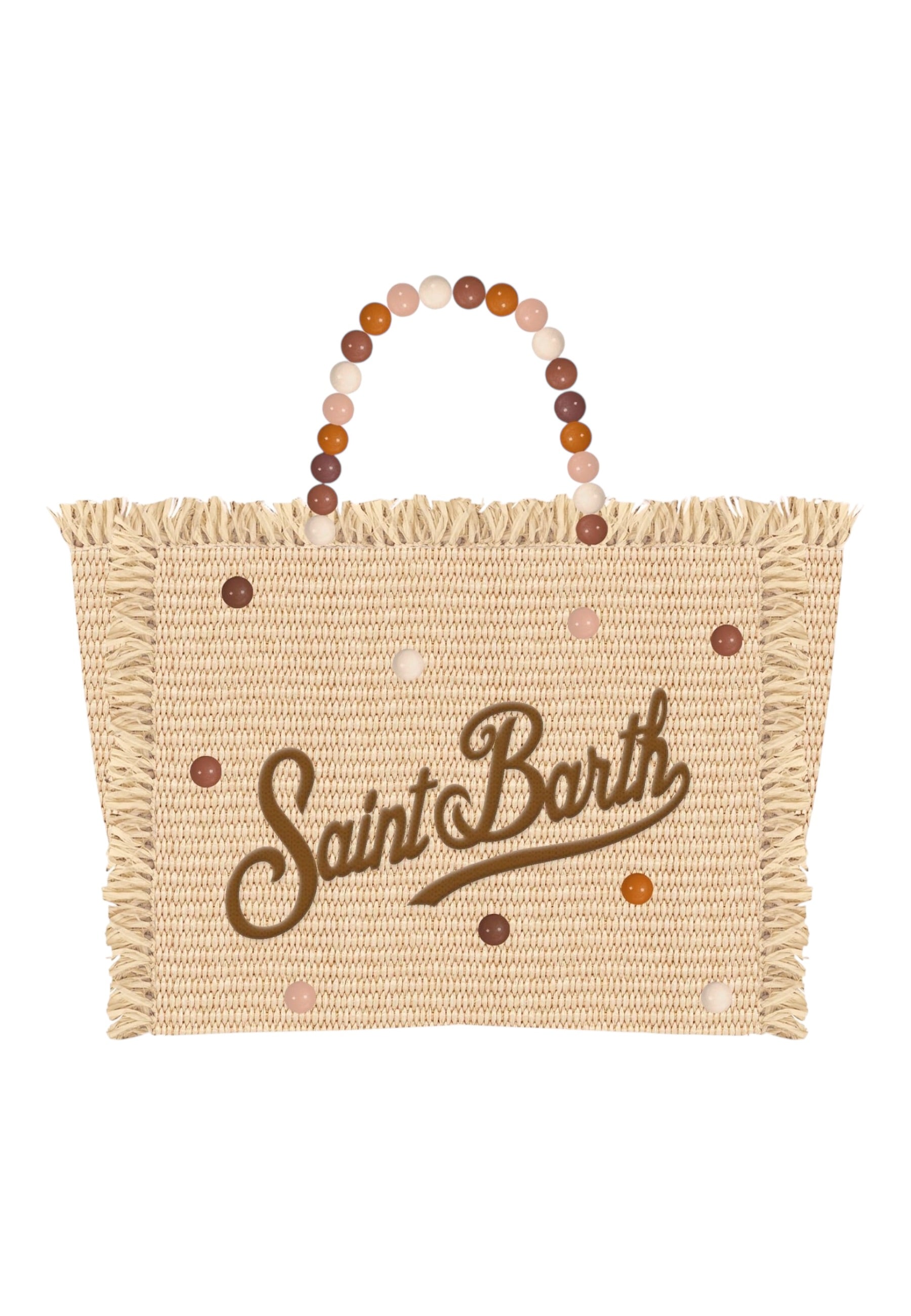 Borsa A Mano Donna Mc2 Saint Barth Wood Beads Vanity Mini Straw N VAMI009
