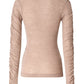 Maglia A Girocollo Donna Pinko Cotone e lana, lavorazione a costine, linea aderente, girocollo con bordo doppio, maniche lunghe arricciate, logo lettering ricamato sul petto Muscari 107317A3H0