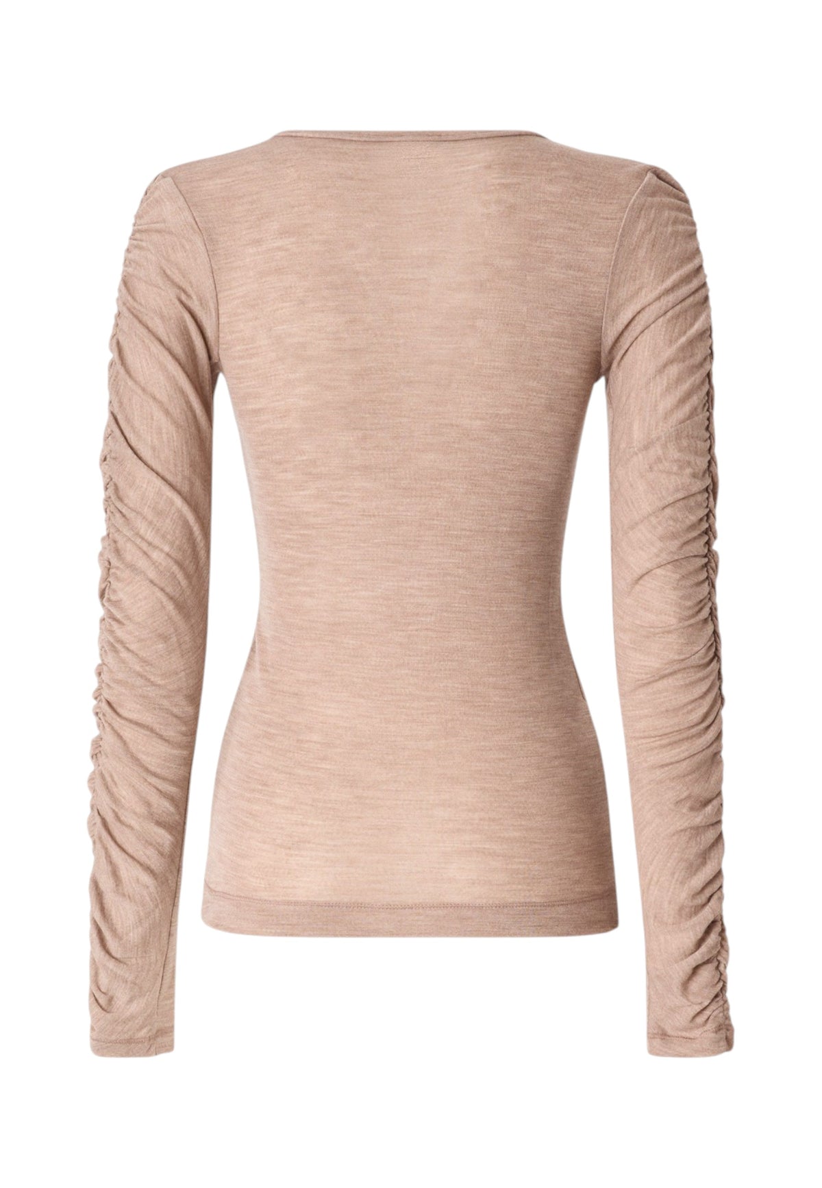 Maglia A Girocollo Donna Pinko Cotone e lana, lavorazione a costine, linea aderente, girocollo con bordo doppio, maniche lunghe arricciate, logo lettering ricamato sul petto Muscari 107317A3H0