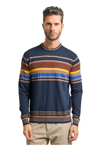 Maglione A Girocollo Uomo Harmont & Blaine Righe Piazzate 3D  HRP823030788