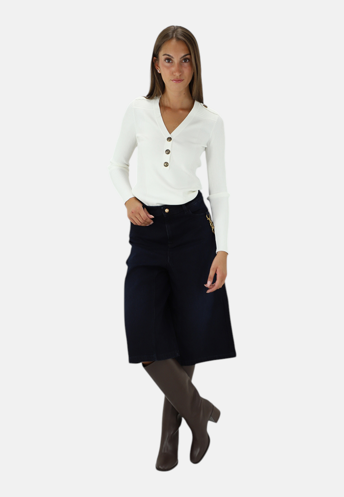 Maglione A Girocollo Donna Liu Jo Con Alamari  WF6226MS81R
