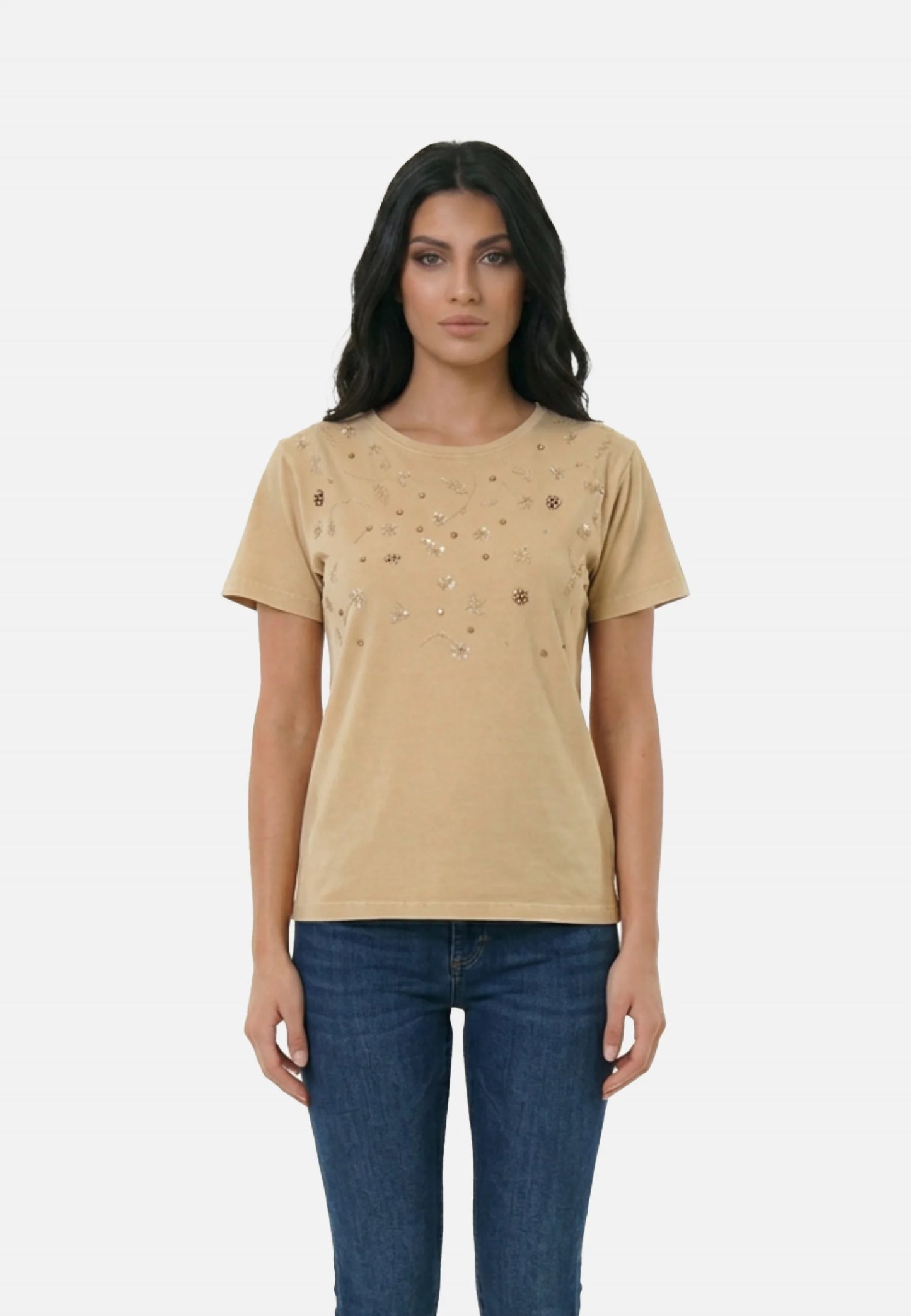 T-Shirt Manica Corta Donna Liu Jo Con Applicazioni  WA6360J3885