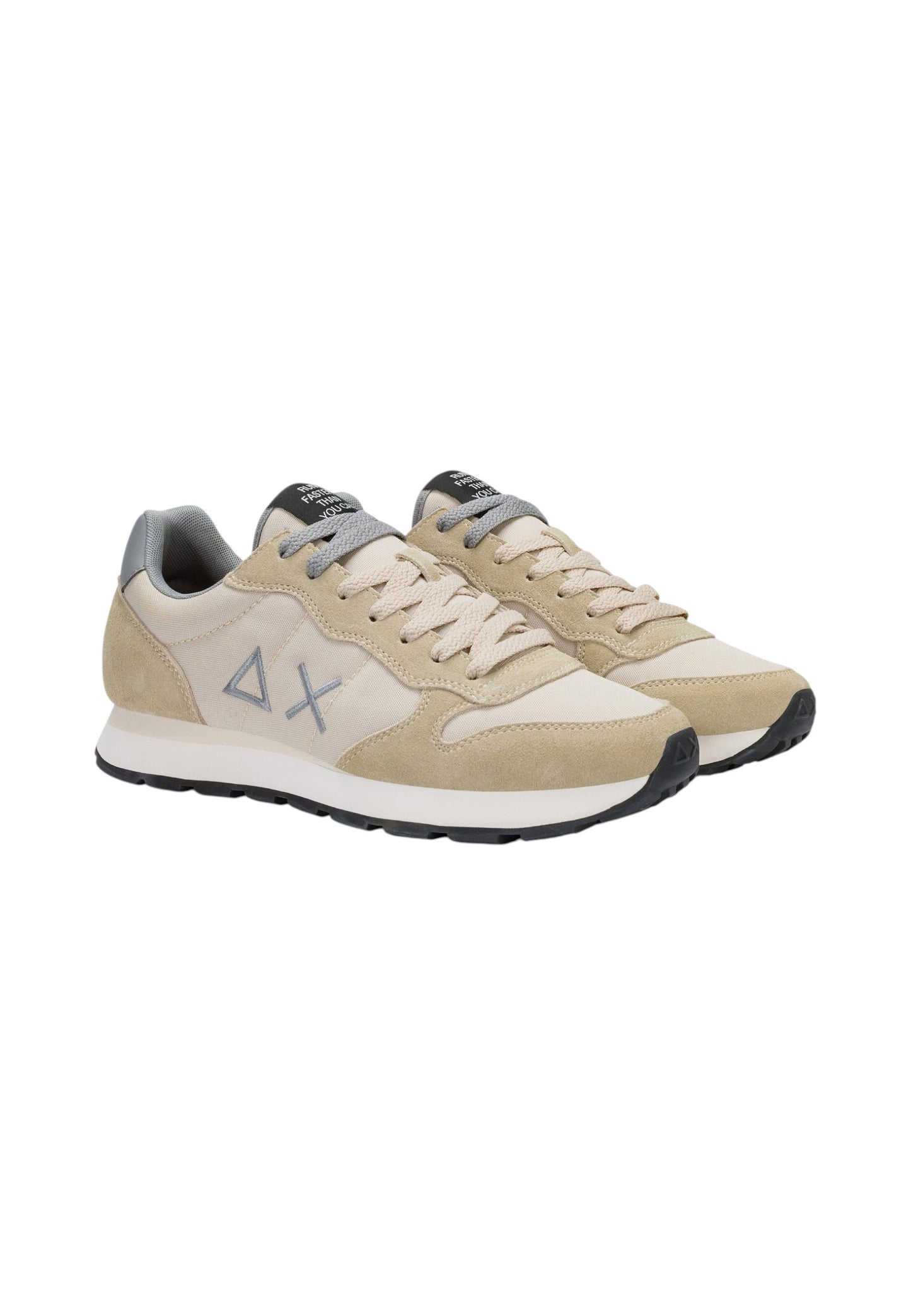 Sneakers Basse Uomo Sun68 Stile Running, Logo Ricamato, Nylon E Suede Tom Solid Z46101