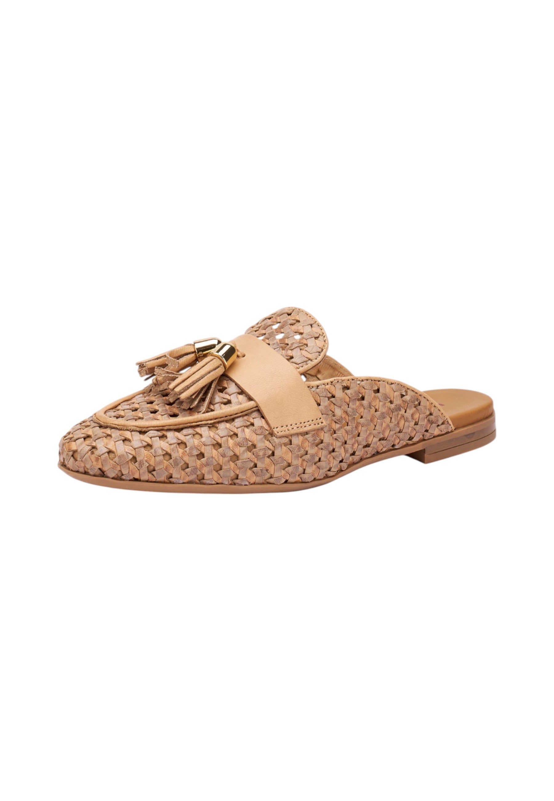 Ciabatte Sabot Donna Frau In Pelle Intrecciata Con Nappine  95V7