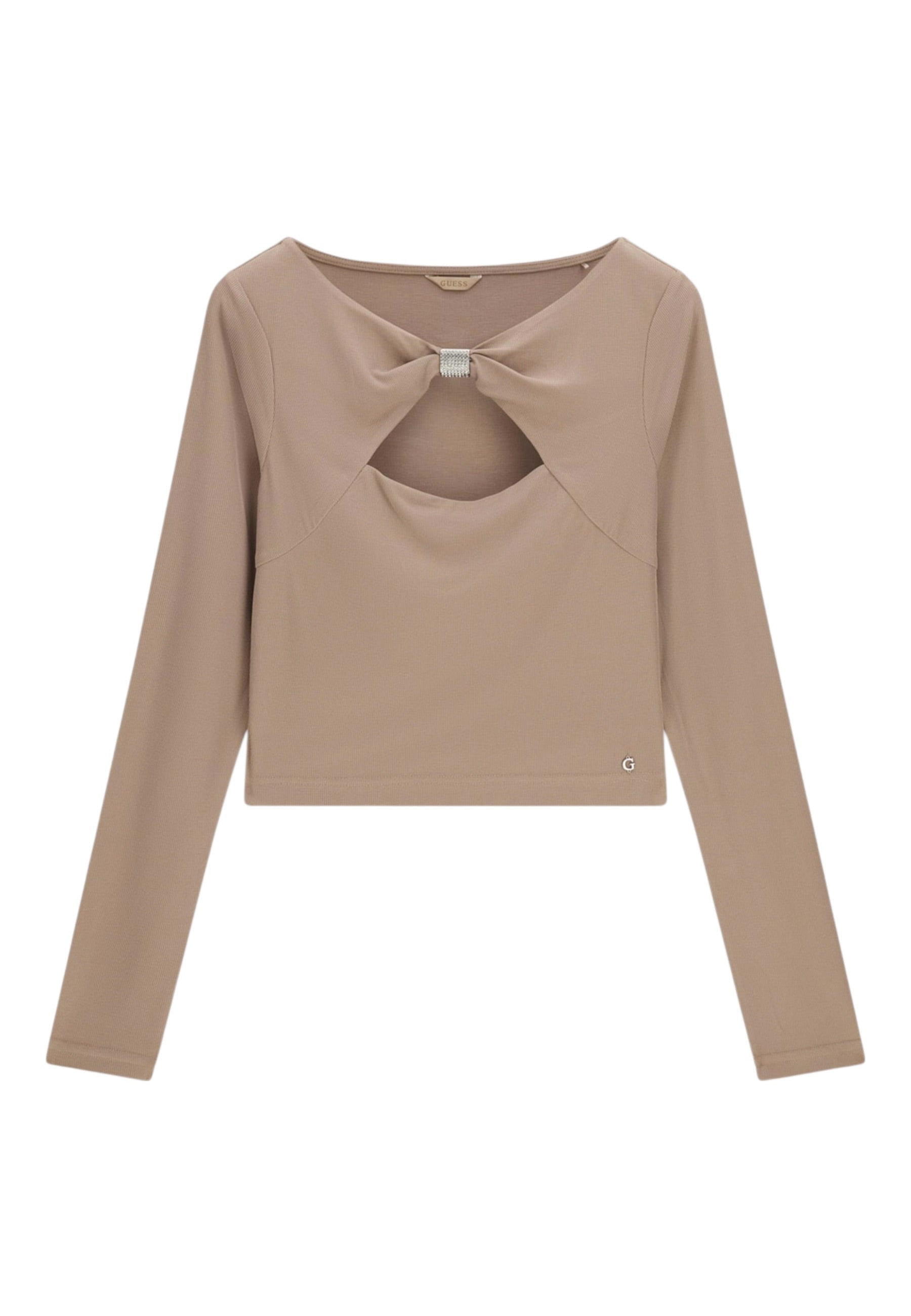 Top Manica lunga Donna Guess  Milena Front Bow W6RP11KAQL2