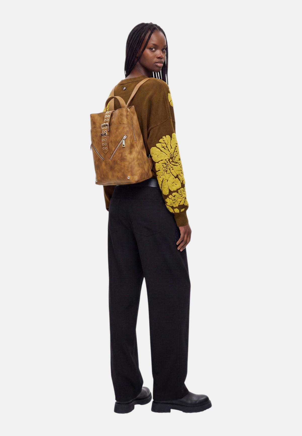 Zaino  Donna Desigual Piccolo, Effetto scamosciato, Con tracolla, Con fibbia Valentine Camel Sumy Mini Straight 26WAKP19