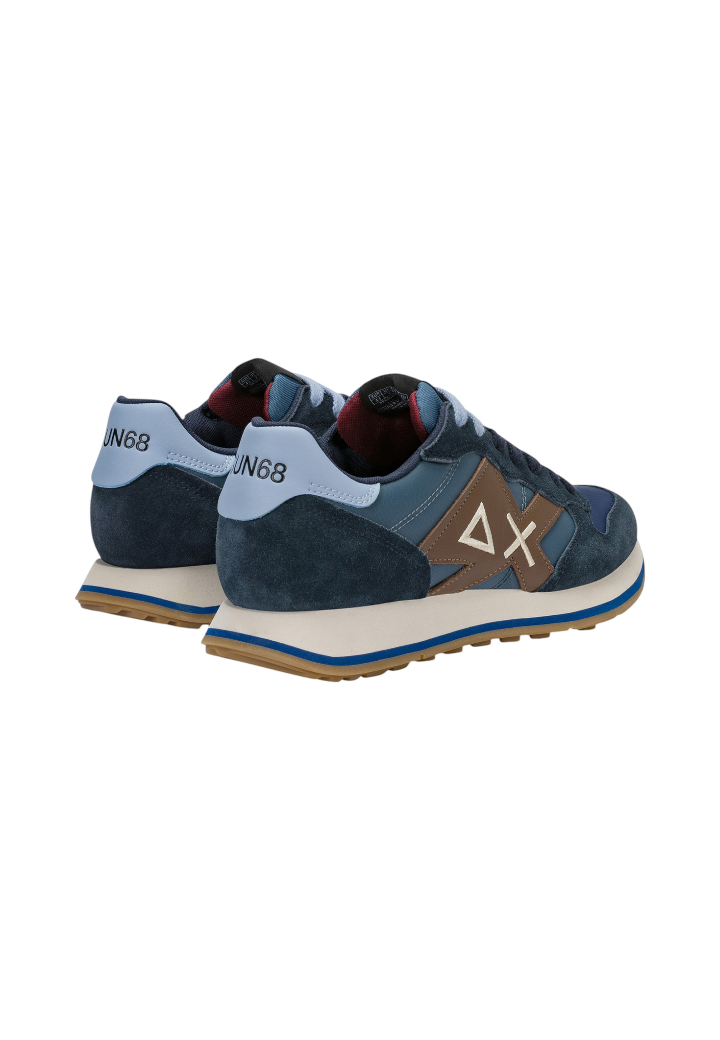 Sneakers Basse Uomo Sun68 Stile Running, Nylon E Suede, Maxi Logo, Bicolor Jaki 2.0 Bicolor Z46122