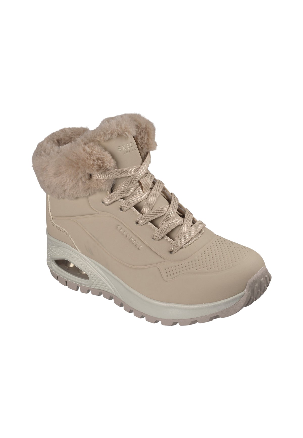 Sneakers Alte Donna Skechers Air-Cooled Memory Foam, Skech-Air, Collo e fodera in ecopelliccia, Suola antiscivolo Uno Rugged-Arctic Avenue 190285