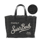 Borsa A Spalla Donna Mc2 Saint Barth Logo Sul Davanti, Doppi Manici, Bordo Sfrangiato, Un Filato Con Piccole Paillettes Colette Tweed N COL0050-MINI-PAILLETTES