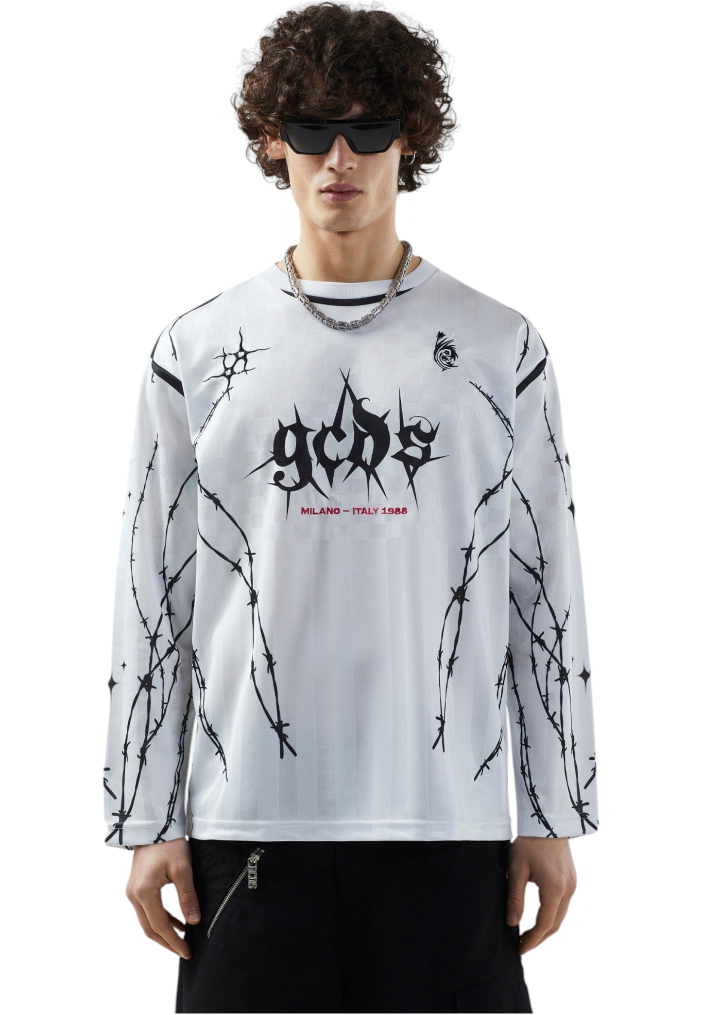 T-Shirt Manica lunga Uomo Gcds  Logo Spikes
