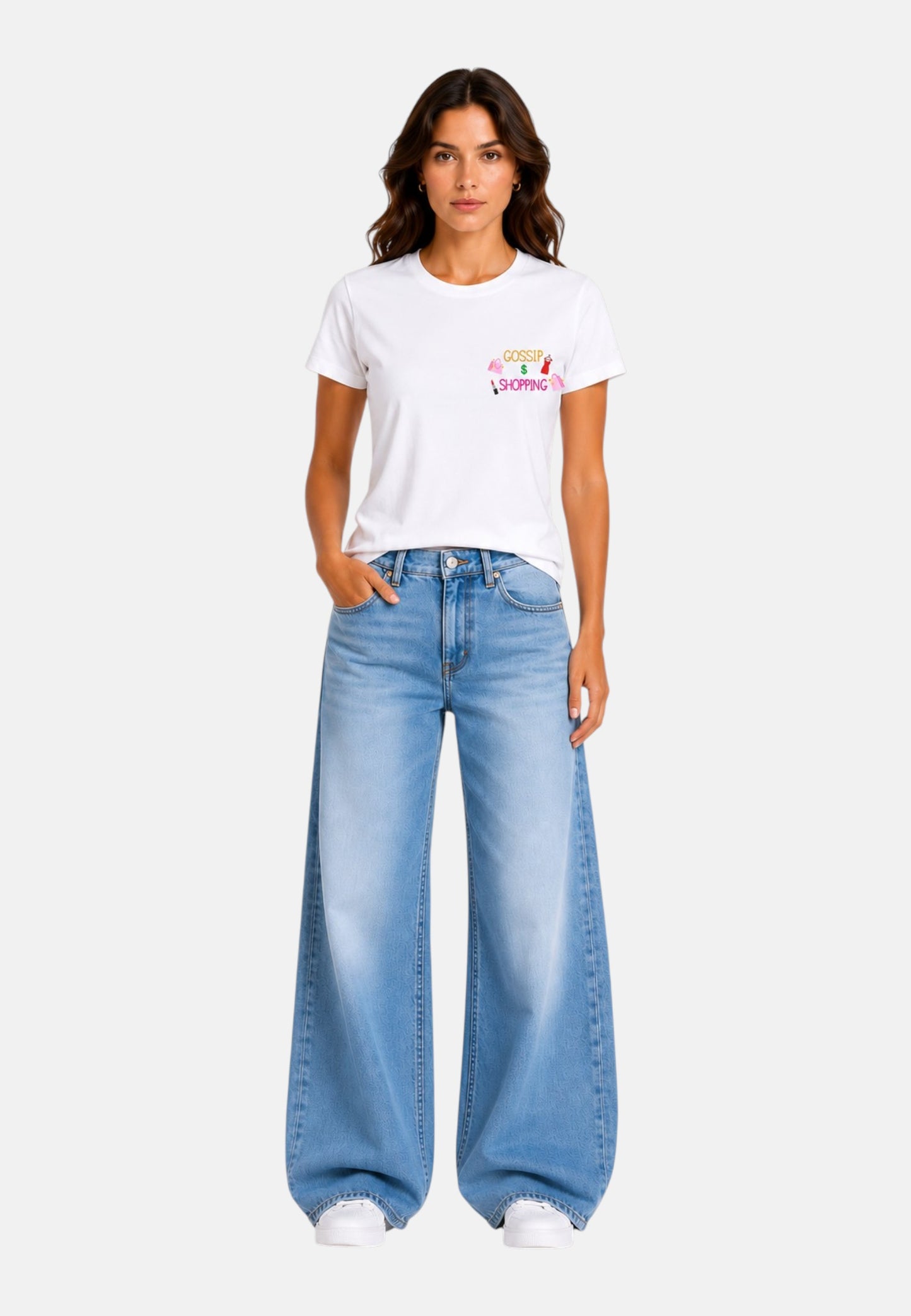 T-Shirt Manica Corta Donna Mc2 Saint Barth Gossip Shopping Emb Emilie EMI0001