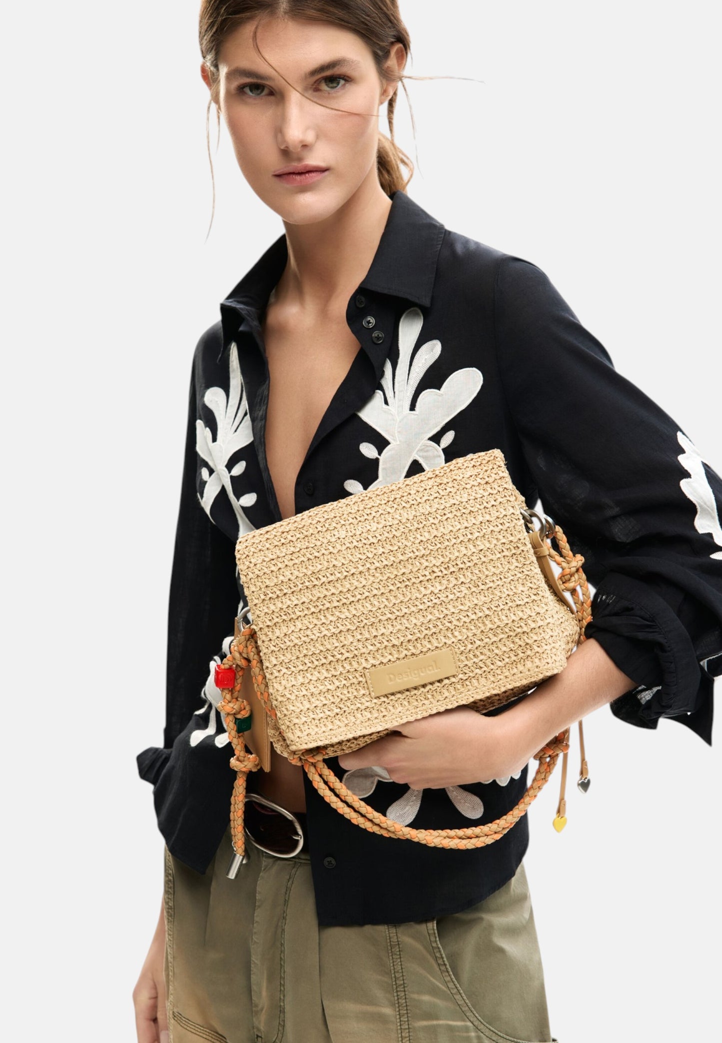 Borsa A Spalla Donna Desigual  Half Logo Raffia Venecia 26SAXO03