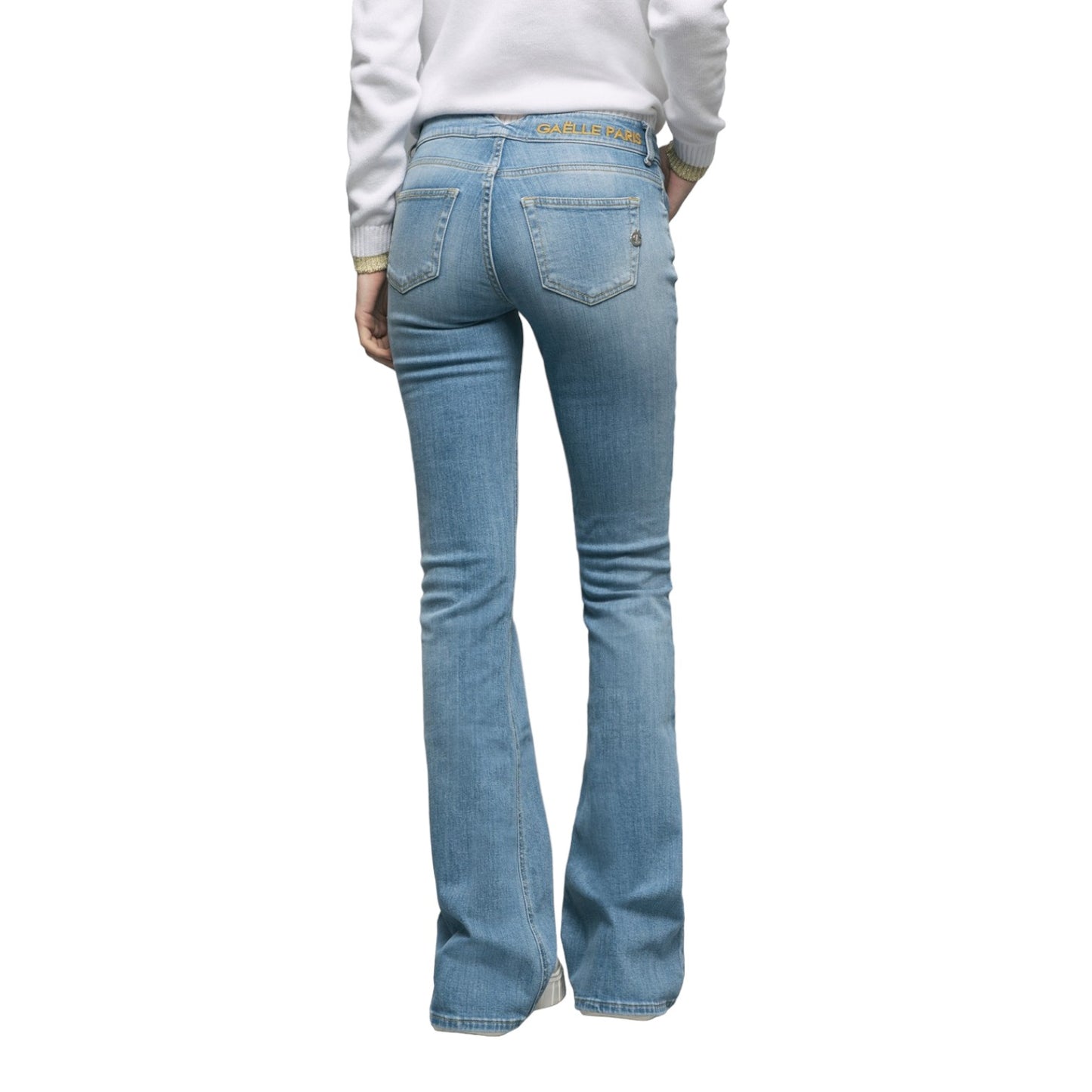 Pantaloni  Donna Gaelle  Flare In Denim Con Ricamo GBDP17188