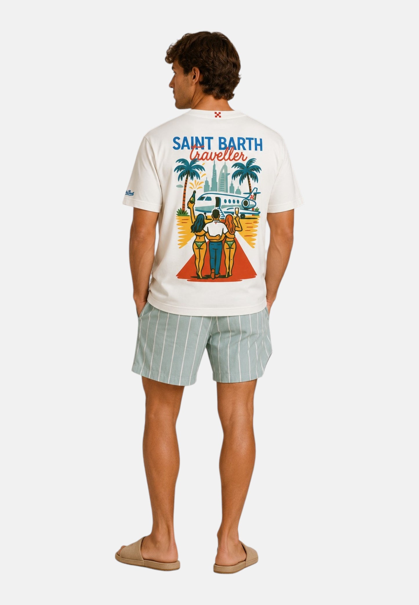 T-Shirt Manica Corta Uomo Mc2 Saint Barth Oversize Sb Traveller Jet Delmar DLR0001