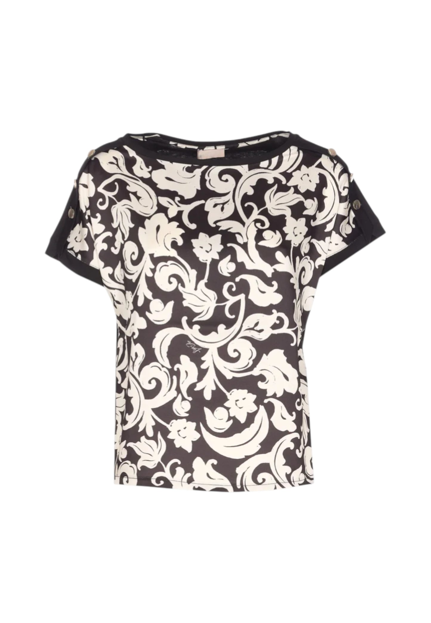 T-Shirt Manica Corta Donna Liu Jo Black & White Arabo Pp  WA6437J6308