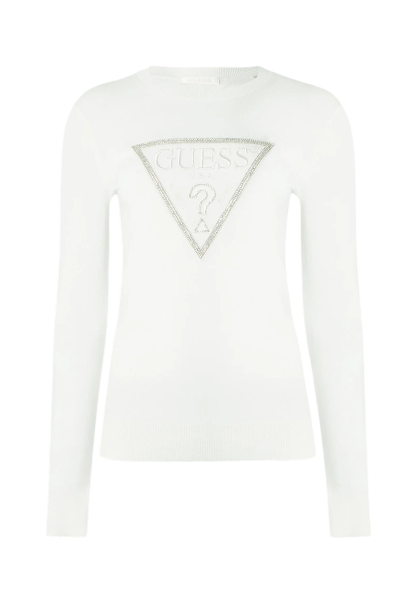 Maglia A Girocollo Donna Guess  Sasha Triangle Logo W6RR49Z2NQ2