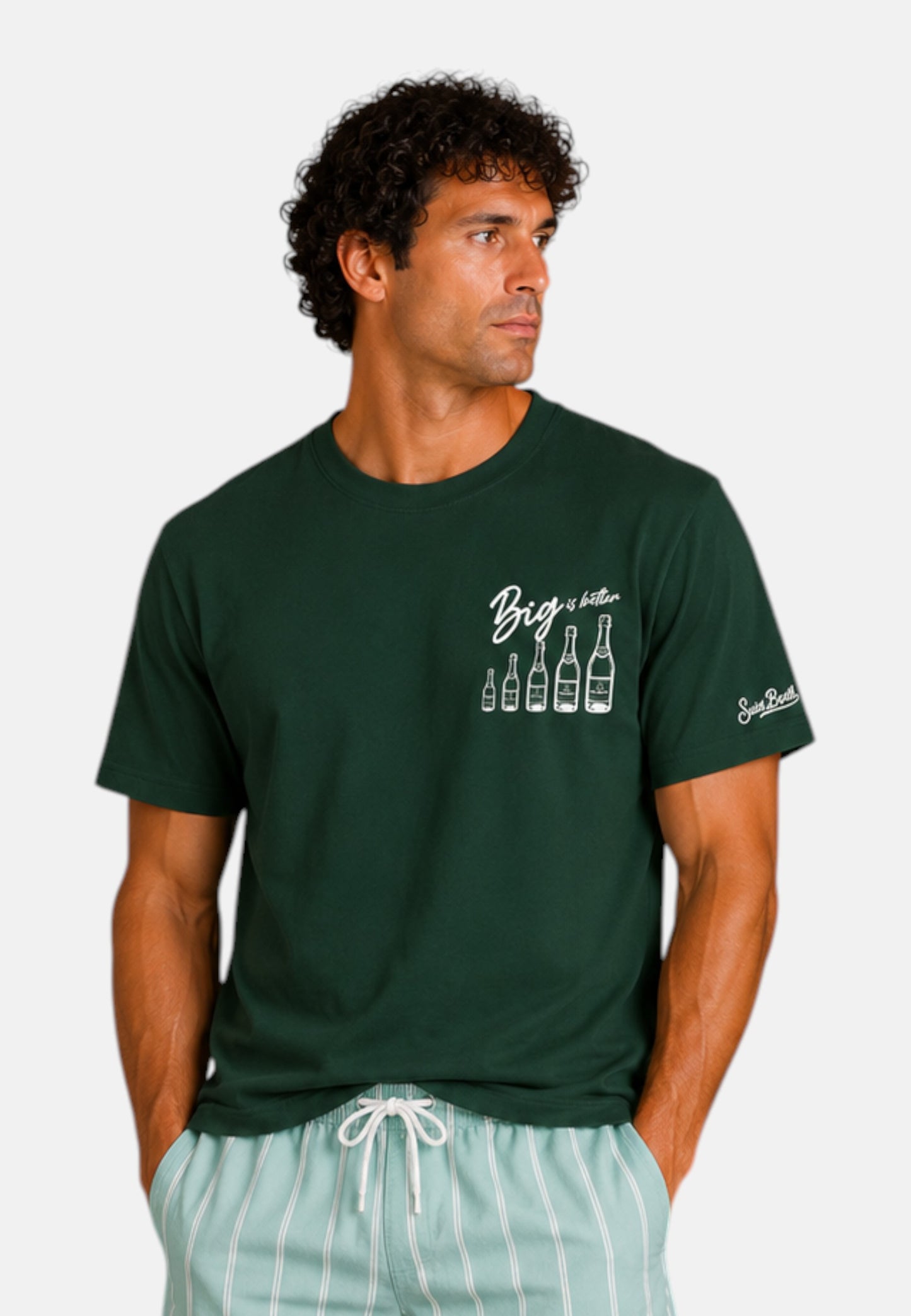 T-Shirt Manica Corta Uomo Mc2 Saint Barth Stampa/Ricamo Fronte E Retro Big Better Portland PRL0002