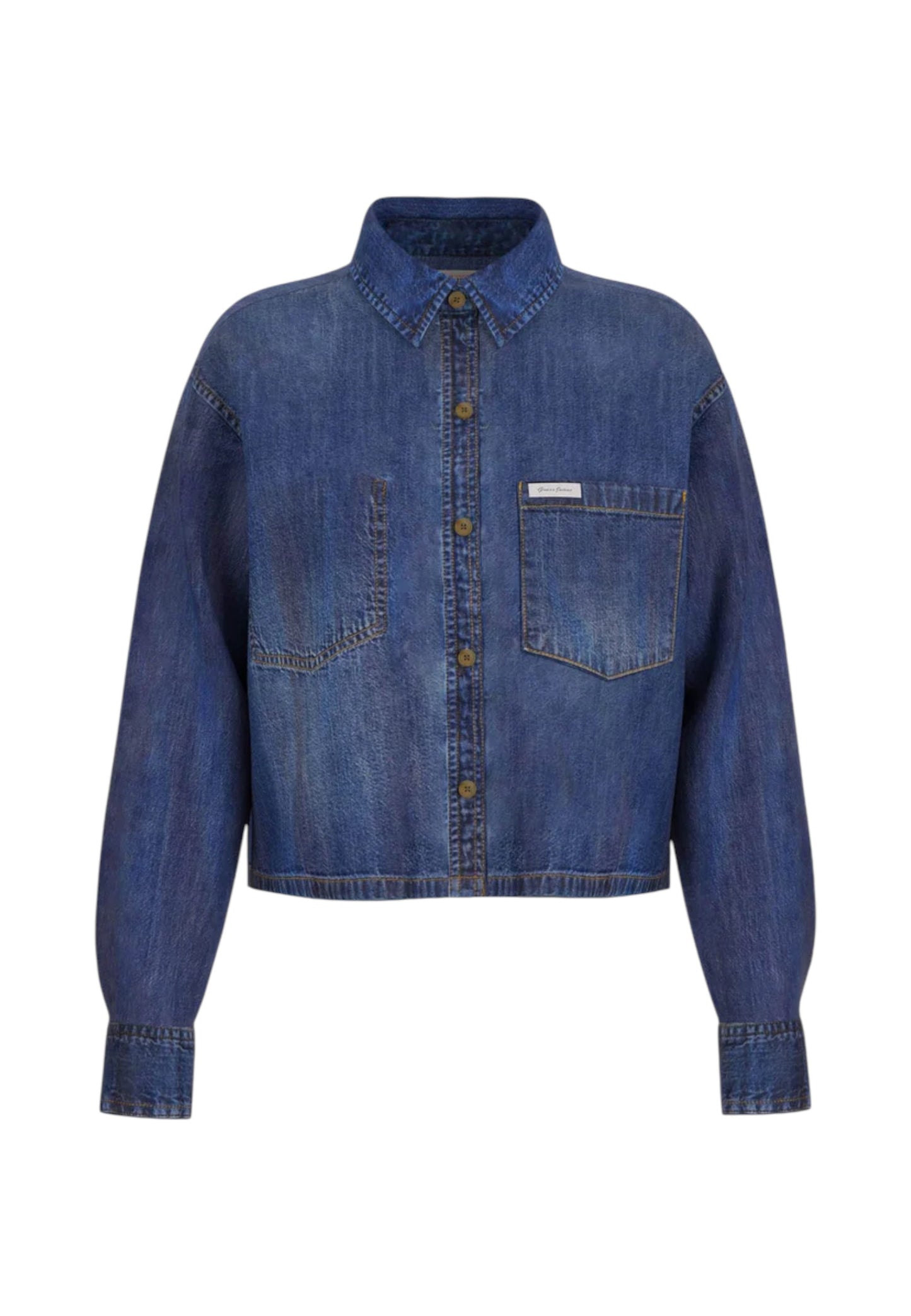 Giacca Jeans Donna Guess  Gj Cropped Denim Shirt W5YH0DD5M8A