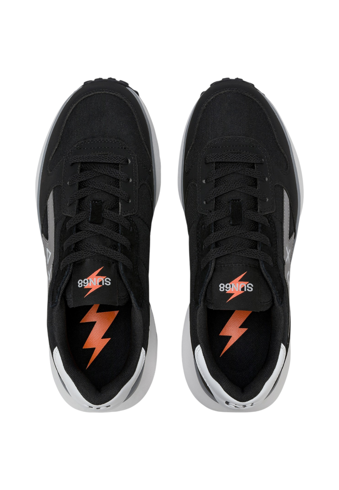Sneakers Basse Uomo Sun68 Stile Running, Nylon E PU, Patch Fulmine Niki 4.0 Solid Z46133