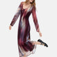 Vestito Midi Donna Desigual Motivo astratto, Fit regular, Manica lunga, Scollo a V Cira 26WWVW38