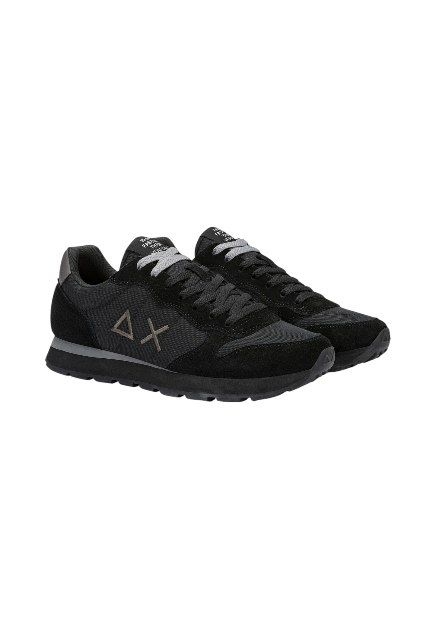 Sneakers Basse Uomo Sun68 Stile Running, Logo Ricamato, Nylon E Suede Tom Solid Z46101