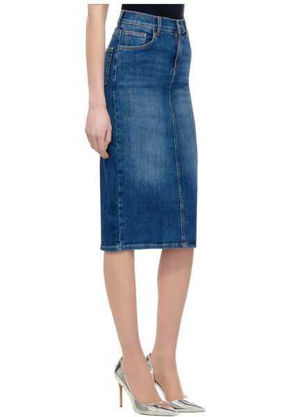 Gonna Midi Donna Liu Jo In Denim Longuette Chains  UA4100DS829