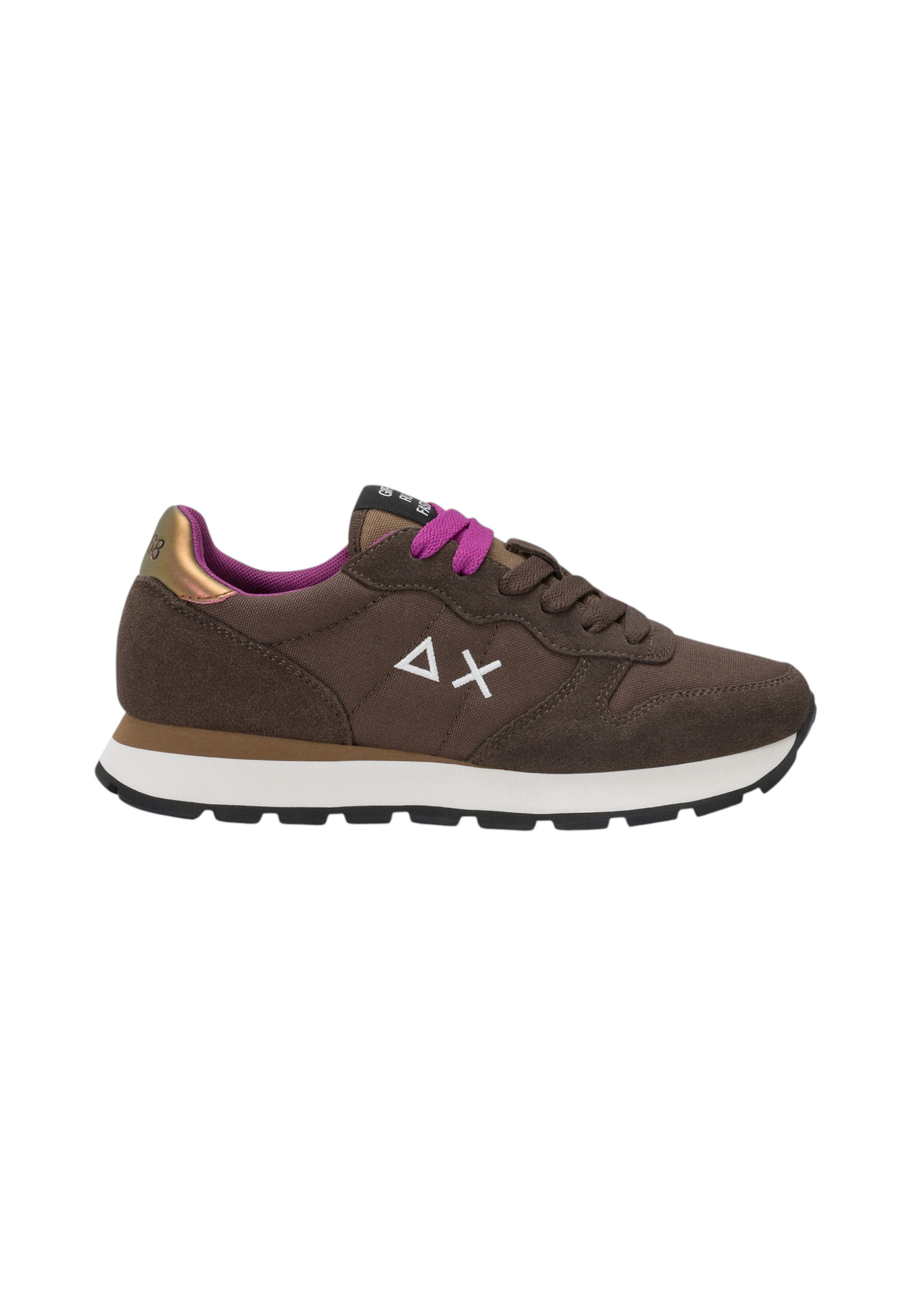 Sneakers Basse Donna Sun68 Stile Running, Nylon E Suede, Logo Ricamato Ally Solid Z46201