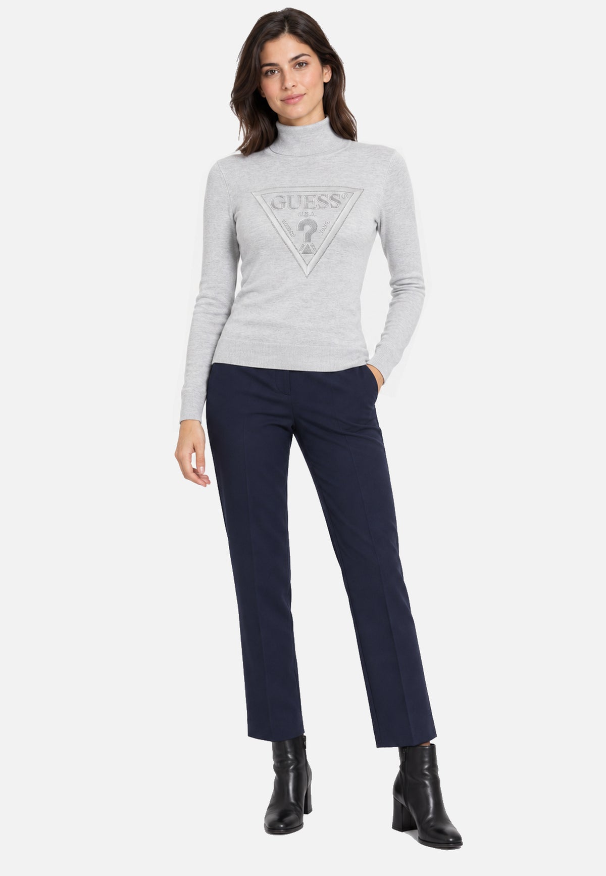 Maglione Collo Alto Donna Guess Logo triangolo Hallie W6BR54Z1455