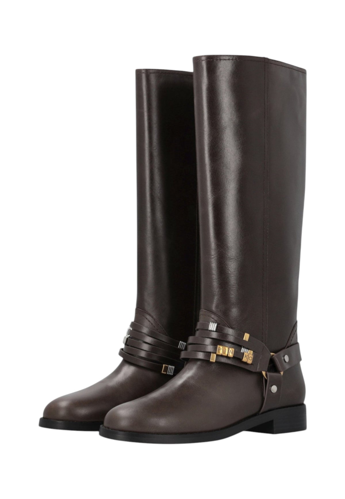 Stivali  Donna Pinko Con Cinturino E Fibbia, Fondo Carrarmato Cheval 01 SD0583P001