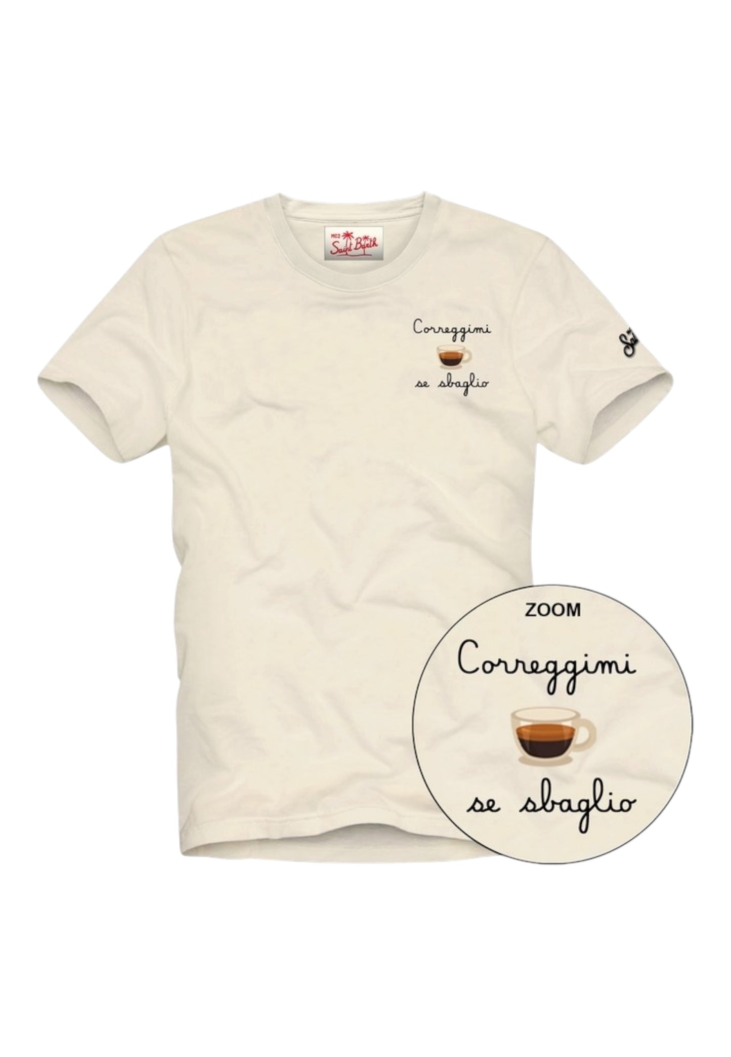 T-Shirt Manica Corta Uomo Mc2 Saint Barth Stampa E/O Ricamo Frontale Correggimi Sbaglio Portofino POT0001