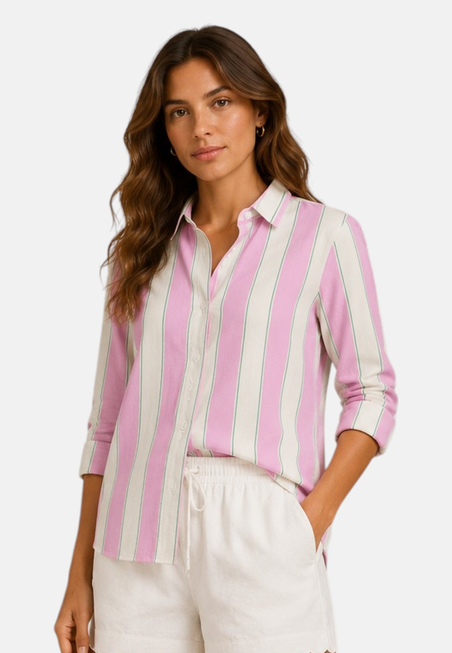 Camicia Manica lunga Donna Mc2 Saint Barth Beach Stripes Brigitte BRIG001