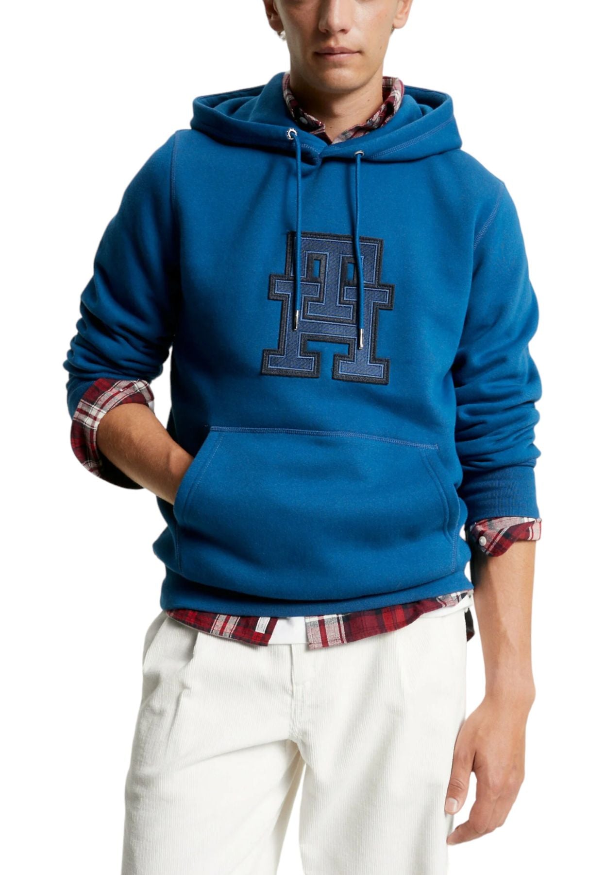 Felpa Con Cappuccio Uomo Tommy Hilfiger  Monogram Applique MW0MW32702