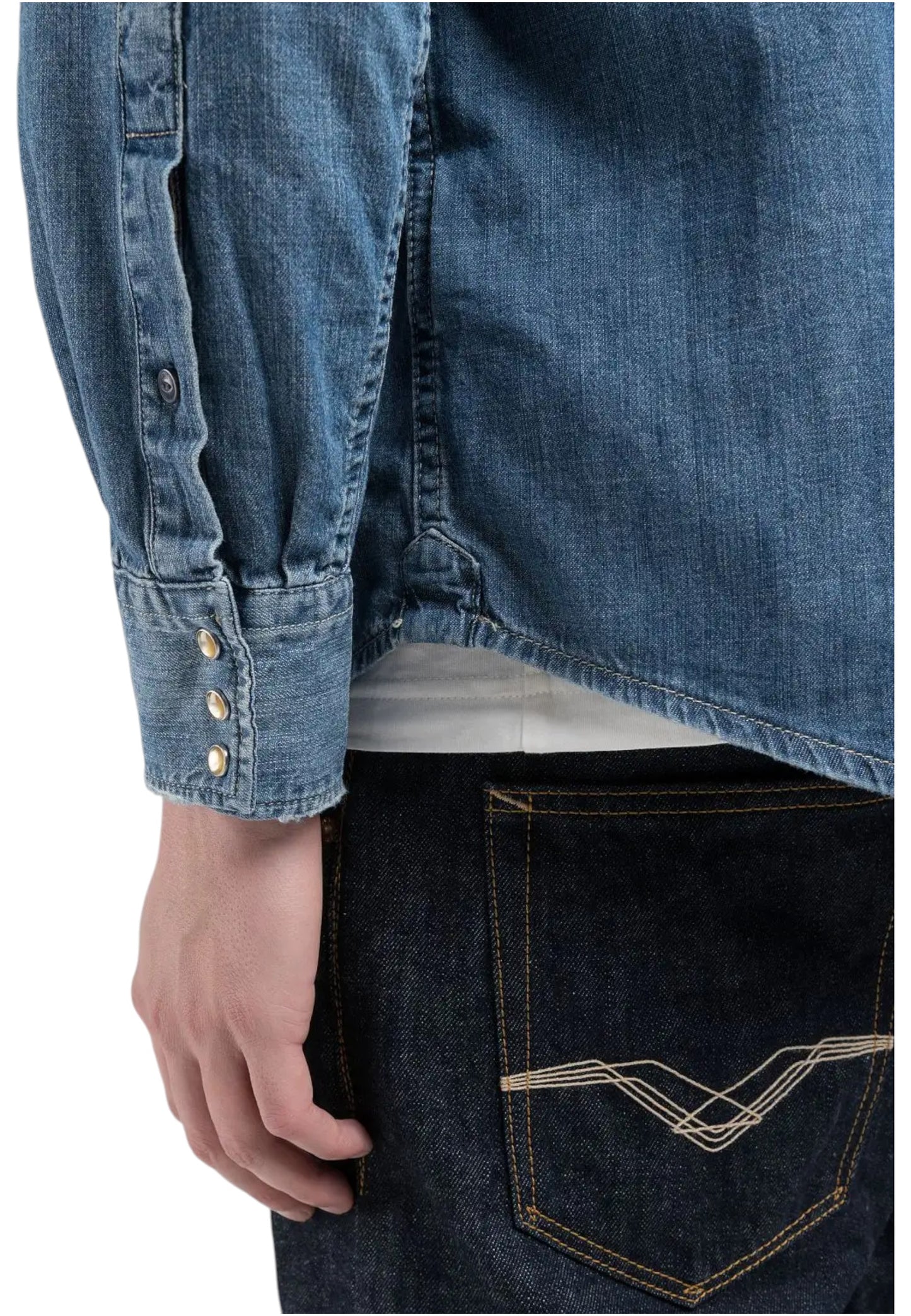 Camicia Manica lunga Uomo Replay In Jeans