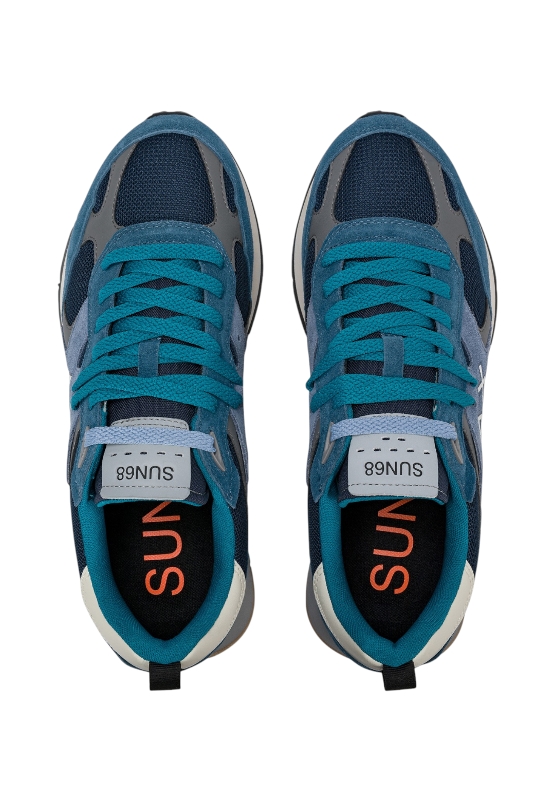 Sneakers Basse Uomo Sun68 Stile Running, Nylon E Suede, Maxi Logo, Outdoor Jaki Outdoor Z46124