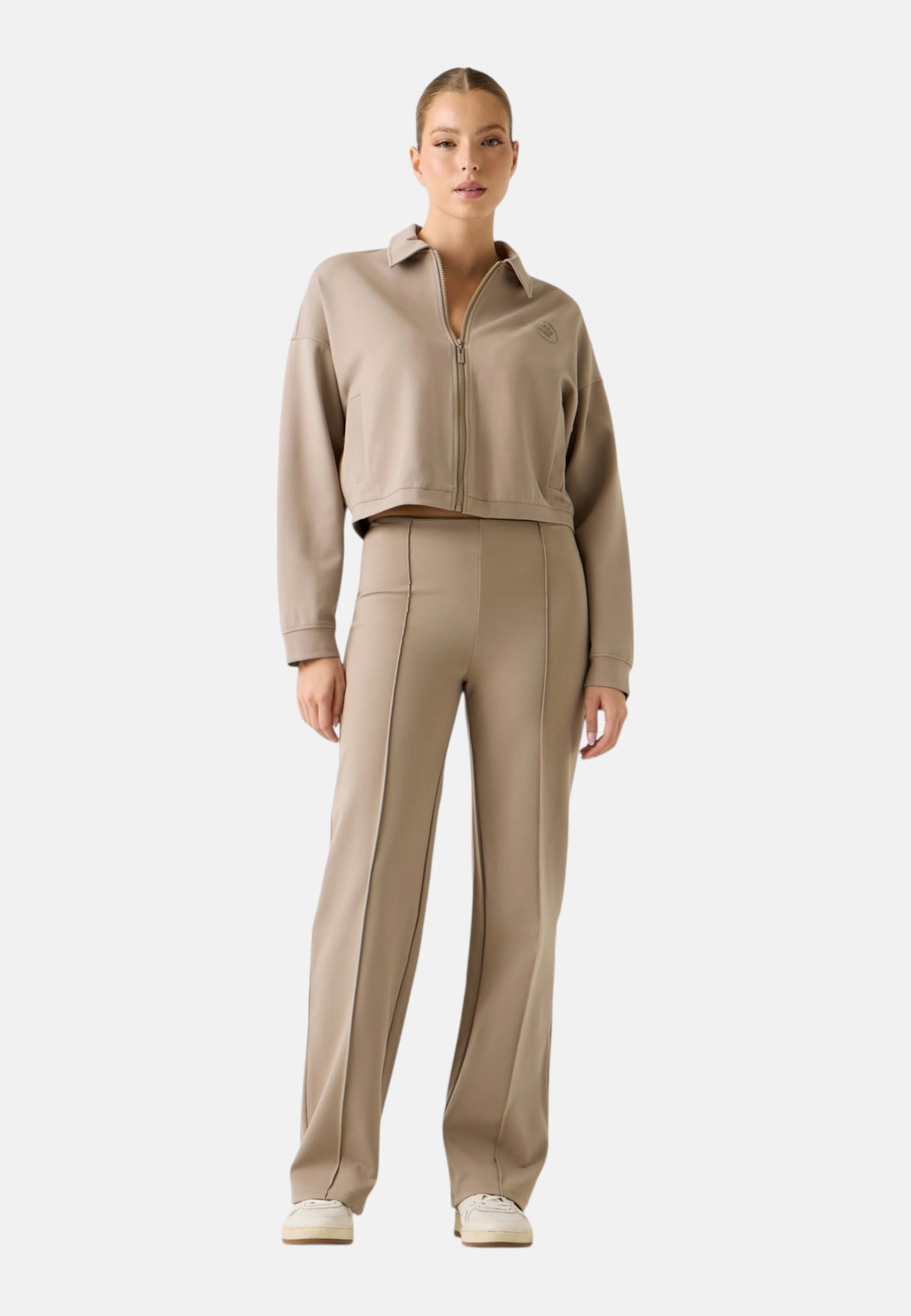 Felpa Con Zip Donna Guess Crop Annie V6RQ17KD822