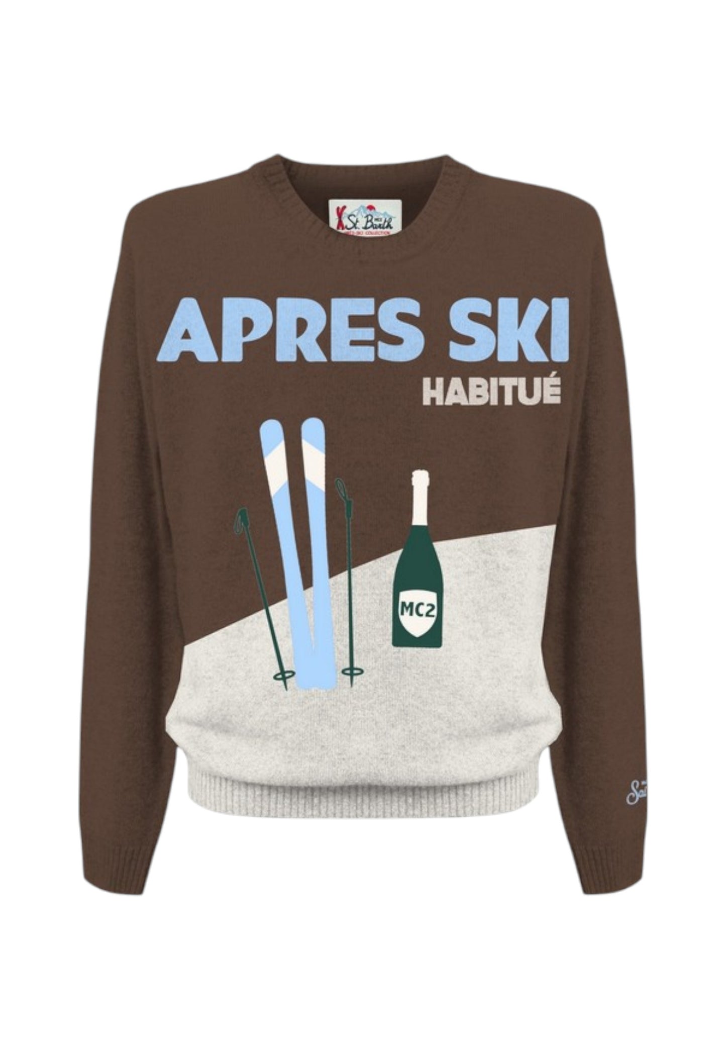 Maglione A Girocollo Uomo Mc2 Saint Barth Apres Ski Stylized Heron C HER0011