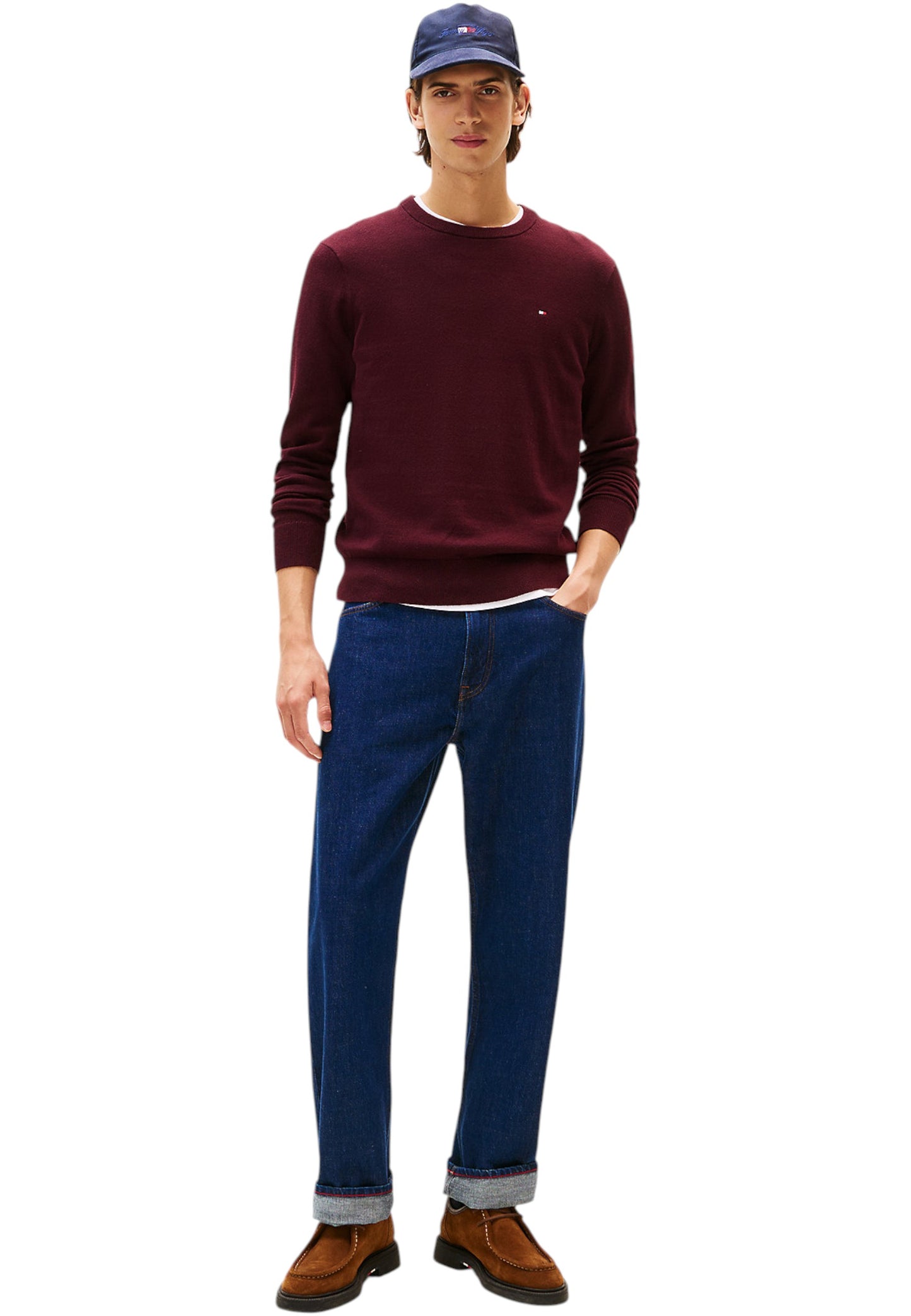 Maglione A Girocollo Uomo Tommy Hilfiger Organic Cotton Cashmere Pima MW0MW28046