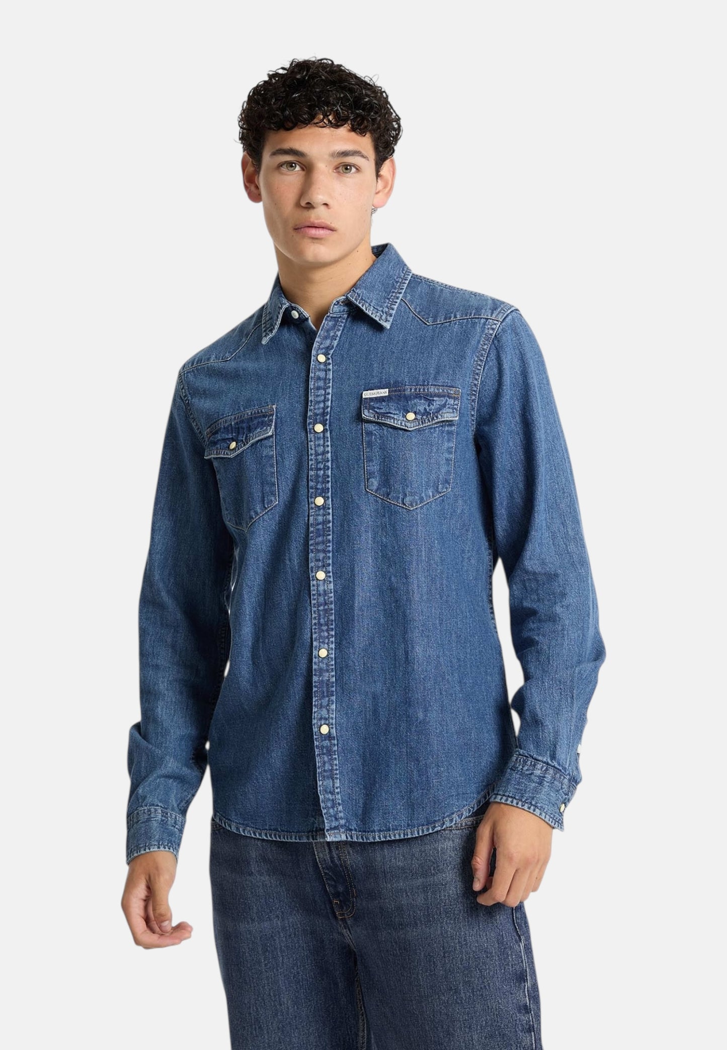 Camicia Manica lunga Uomo Guess  Gj Slim Denim M4YH55D5EI1
