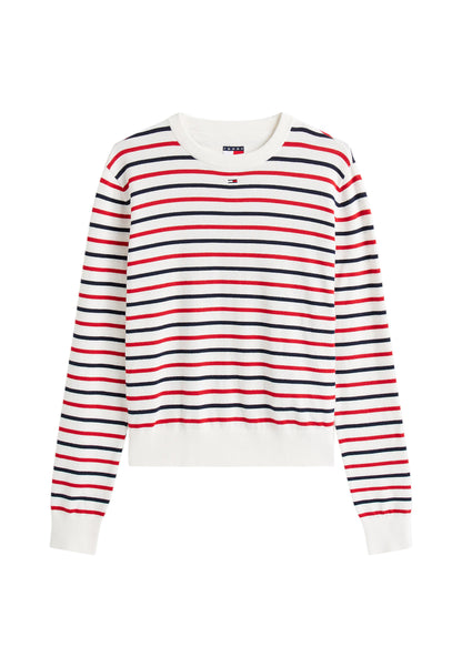 Maglione A Girocollo Donna Tommy Jeans  Tjw Essential Stripe DW0DW20159