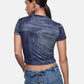 T-Shirt Manica Corta Donna Liu Jo Effetto Denim Liu Jo feat ELODIE UA6502J1624